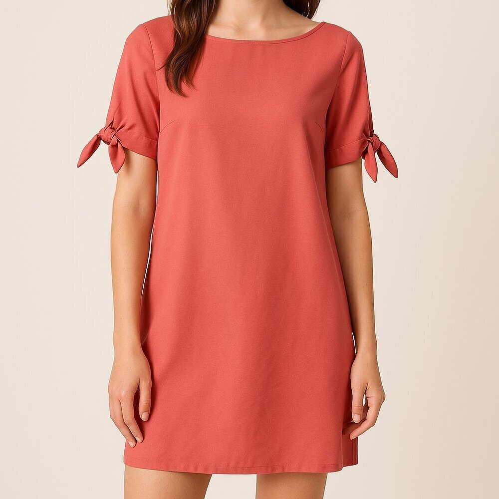 Banana Republic Coral Tie-Sleeve Mini Dress XS